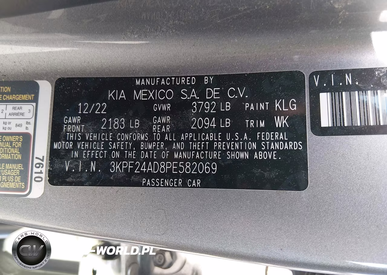 2023 Kia Forte Lxs VIN:3KPF24AD8PE582069 - 9