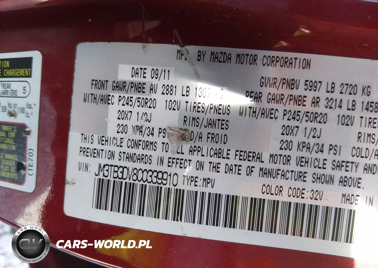 2012 Mazda Cx-9 Grand Touring VIN:JM3TB3DV8C0339910 - 9