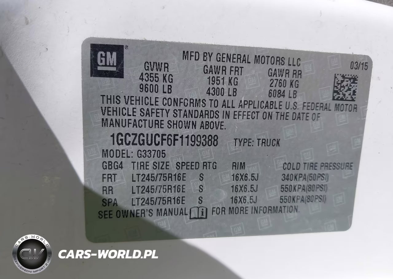 2015 Chevrolet Express 3500 Work Van VIN:1GCZGUCF6F1199388 - 9