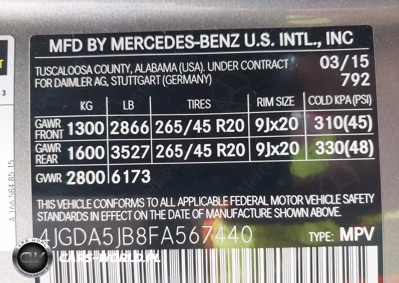 2015 Mercedes-Benz Ml 350 VIN:4JGDA5JB8FA567440 - 9