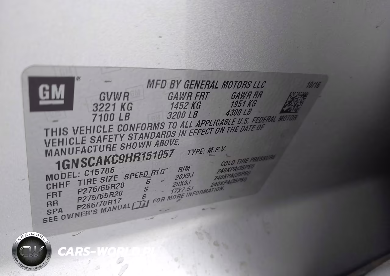2017 Chevrolet Tahoe Ls VIN:1GNSCAKC9HR151057 - 9