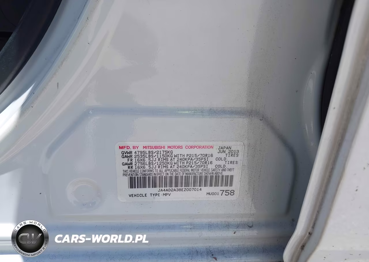 2014 Mitsubishi Outlander Es VIN:JA4AD2A38EZ007014 - 9