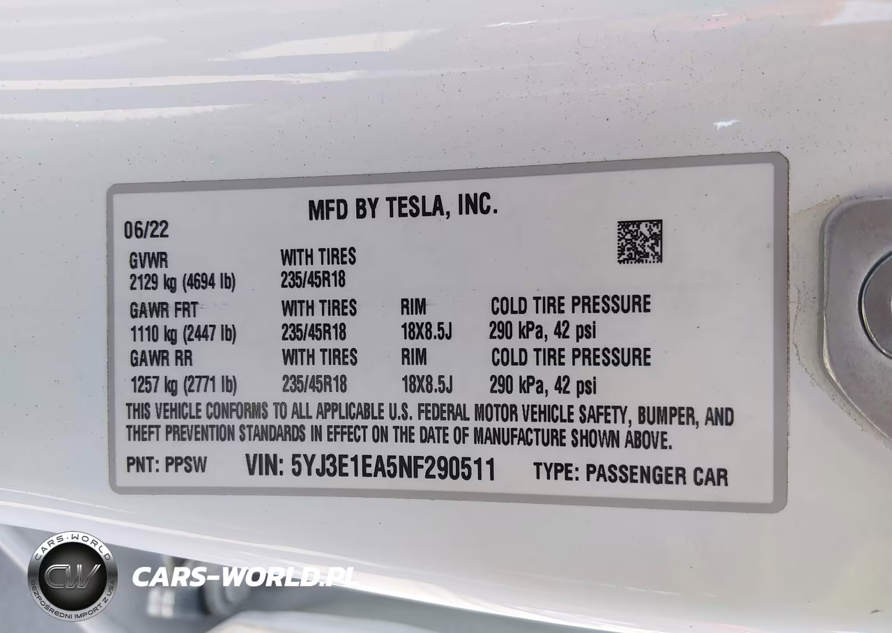 2022 Tesla Model 3 Rear-Wheel Drive VIN:5YJ3E1EA5NF290511 - 9