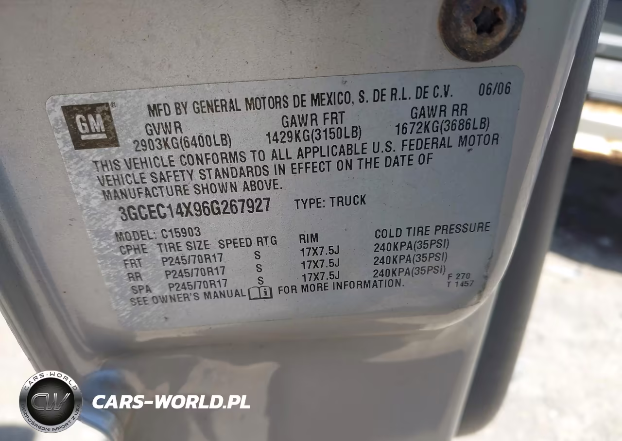 2006 Chevrolet Silverado 1500 Work Truck VIN:3GCEC14X96G267927 - 9