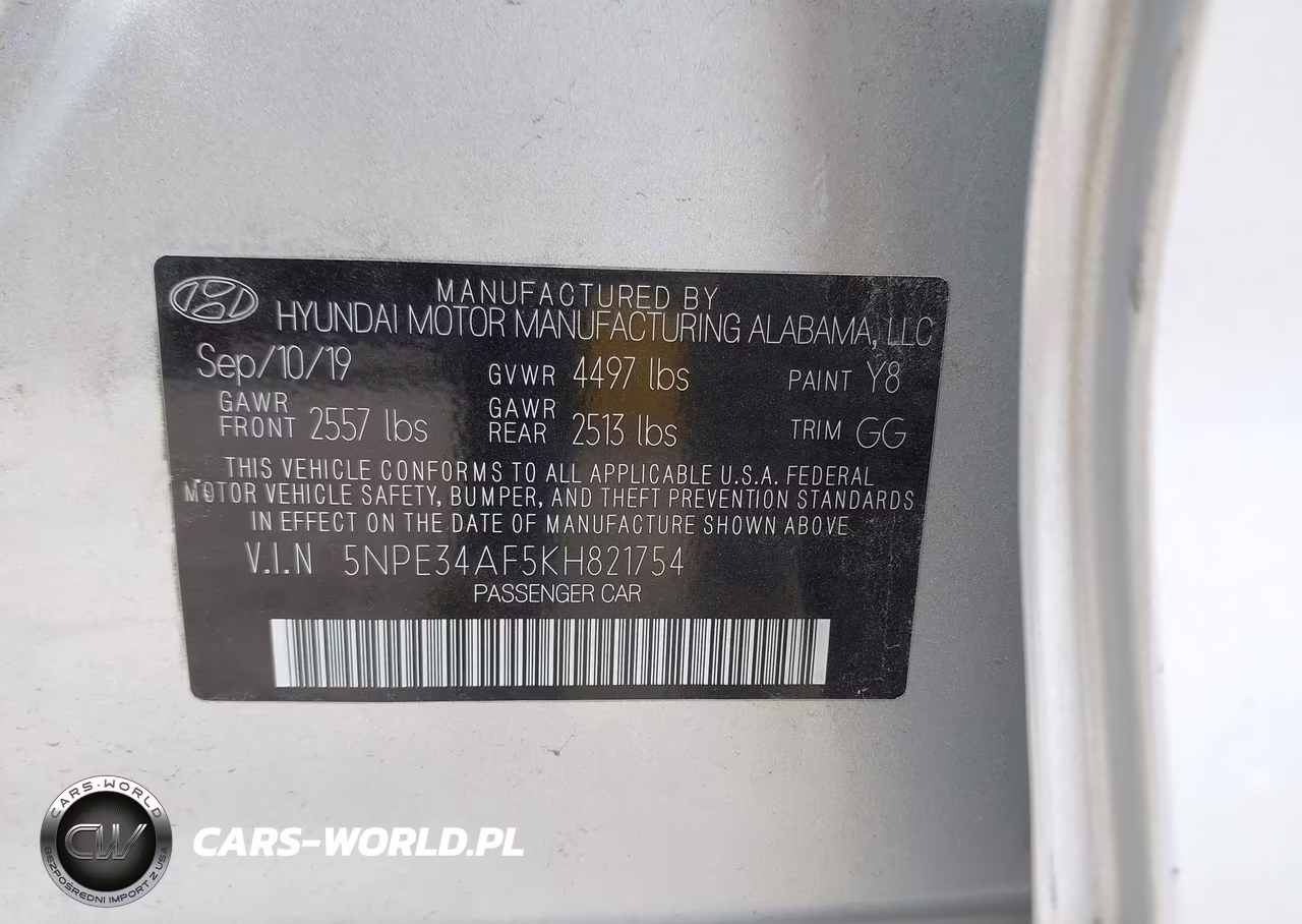 2019 Hyundai Sonata Sel VIN:5NPE34AF5KH821754 - 9