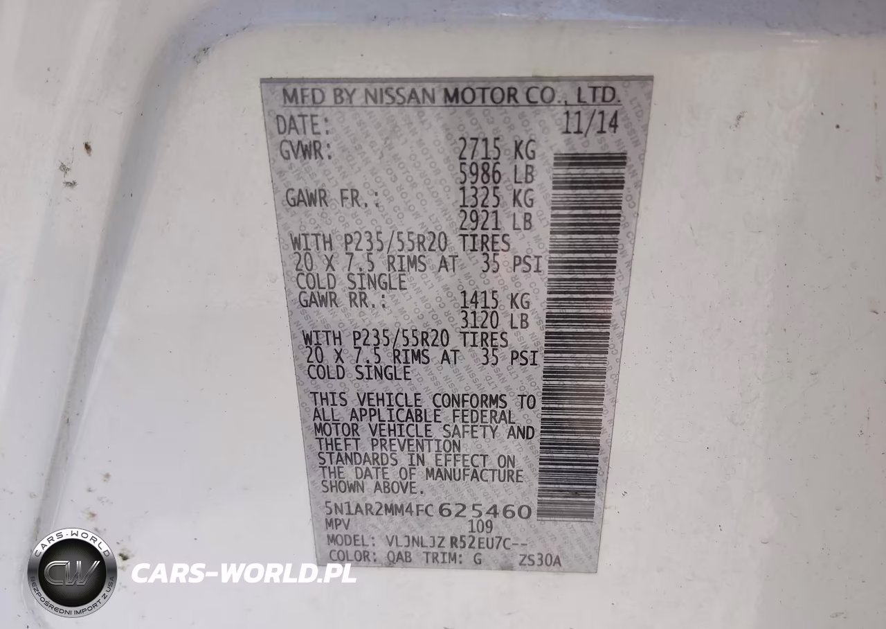 2015 Nissan Pathfinder Platinum VIN:5N1AR2MM4FC625460 - 9