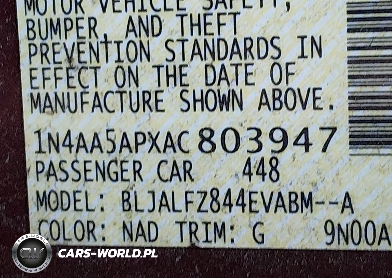 2010 Nissan Maxima 3.5 Sv VIN:1N4AA5APXAC803947 - 9