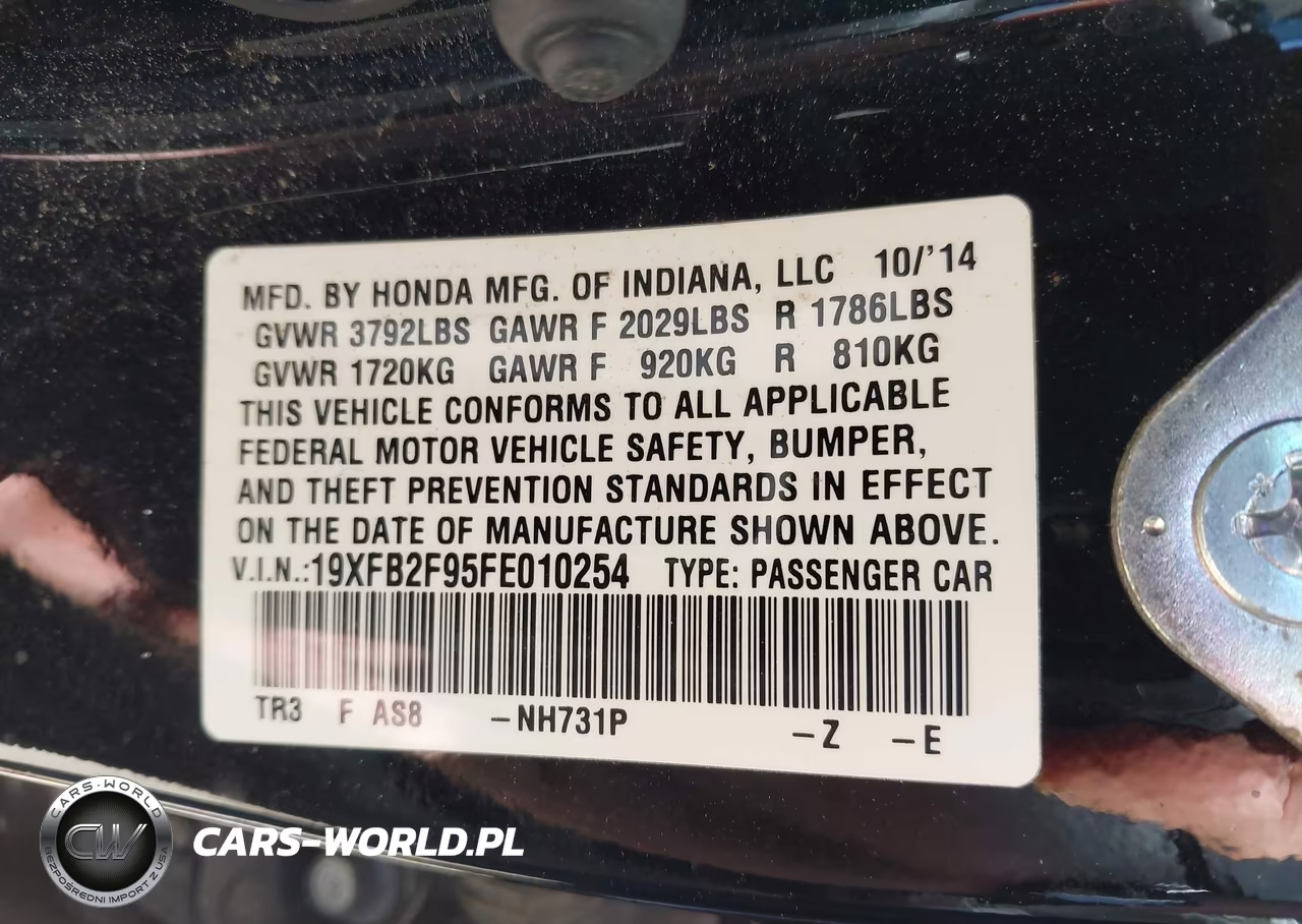 2015 Honda Civic Ex-L VIN:19XFB2F95FE010254 - 9