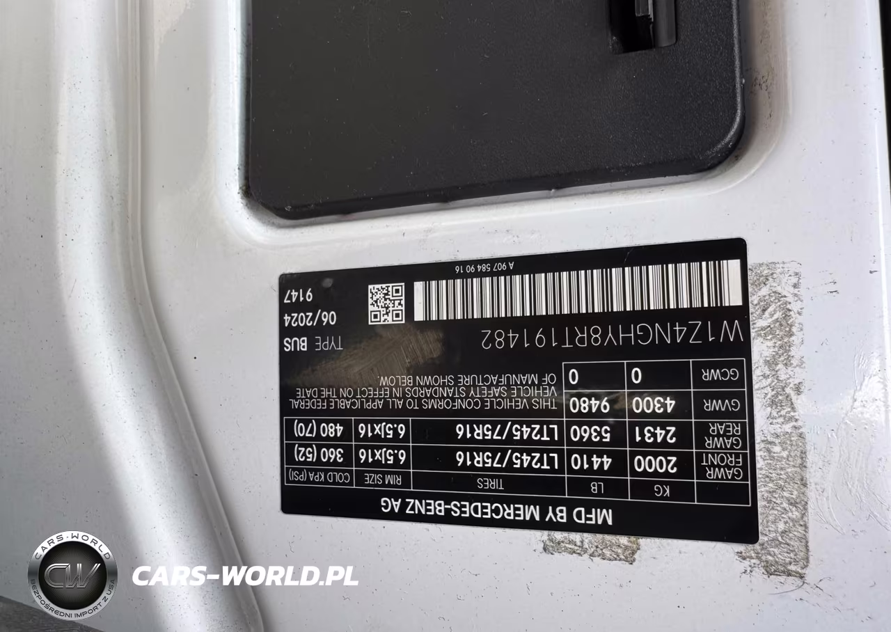2024 Mercedes-Benz Sprinter 2500 VIN:W1Z4NGHY8RT191482 - 9