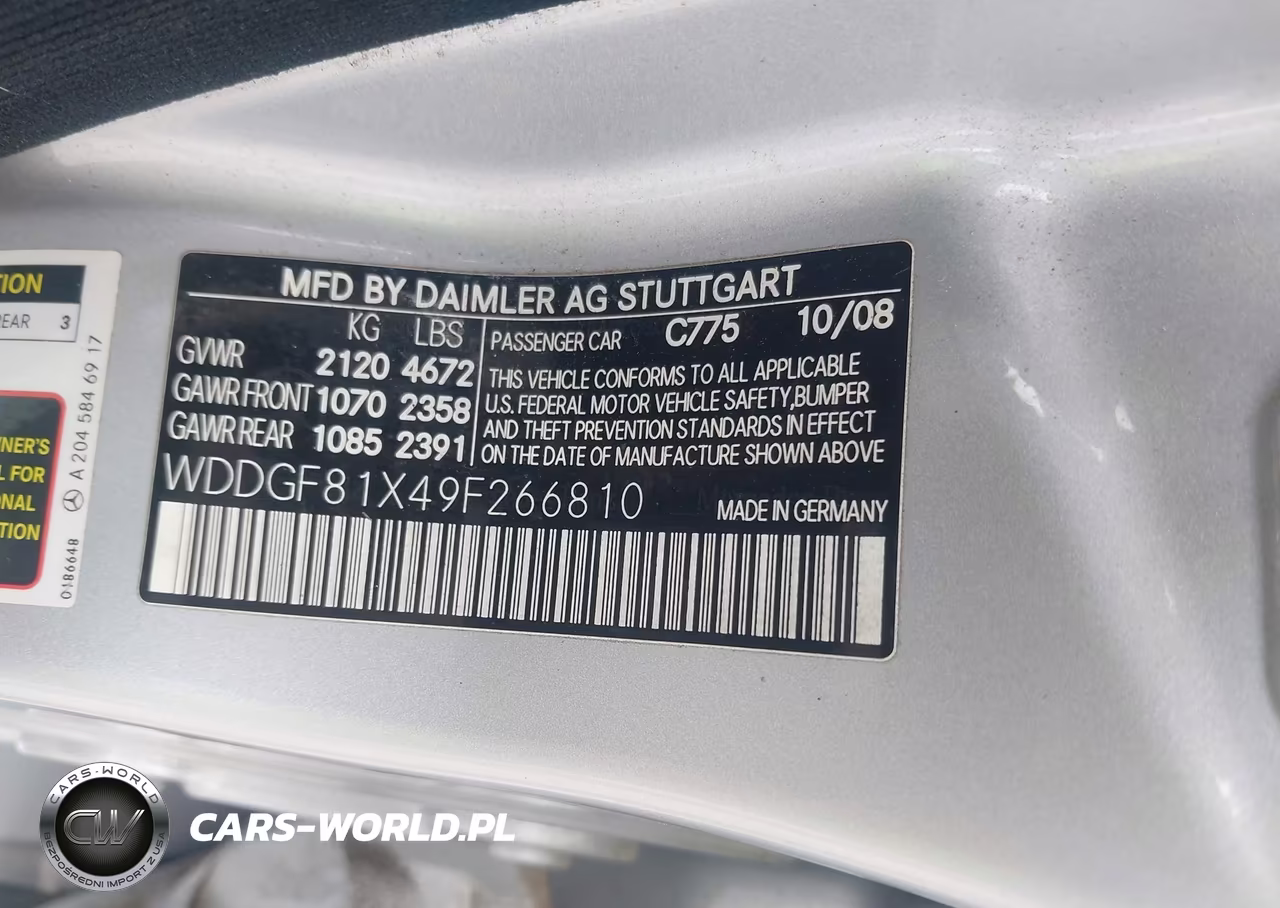 2009 Mercedes-Benz C 300 Sport 4Matic VIN:WDDGF81X49F266810 - 9