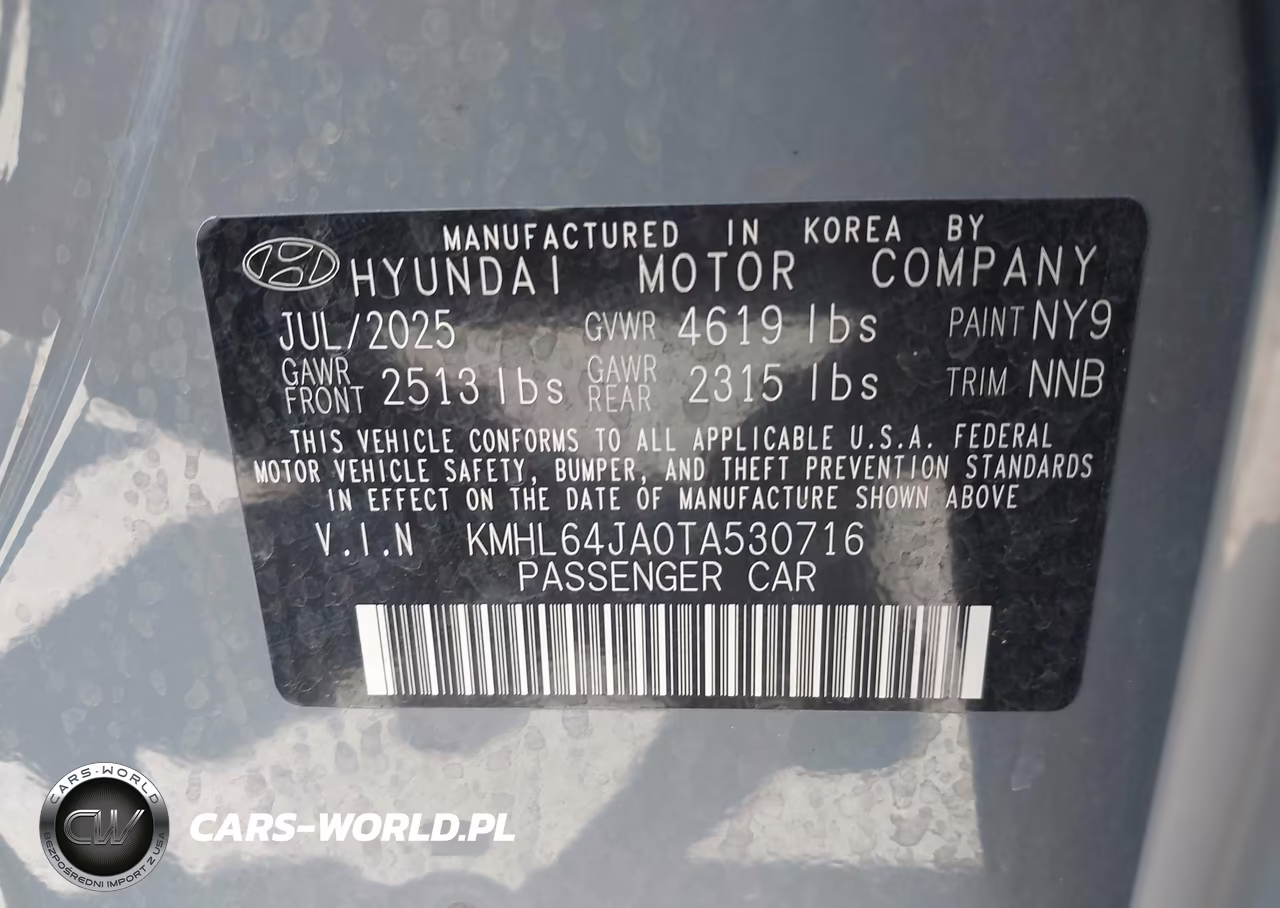 2026 Hyundai Sonata Sel Sport VIN:KMHL64JA0TA530716 - 9