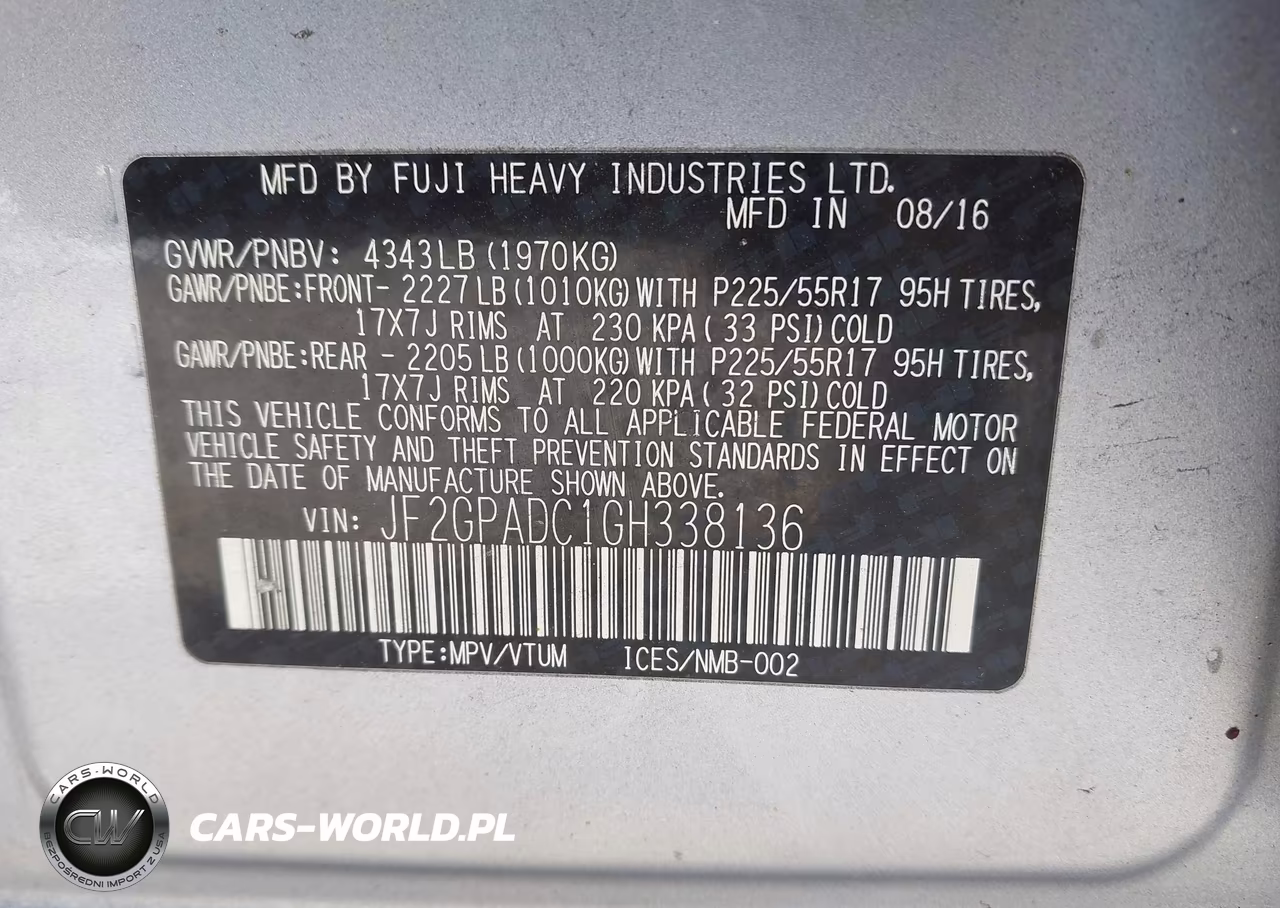 2016 Subaru Crosstrek 2.0I Premium VIN:JF2GPADC1GH338136 - 9