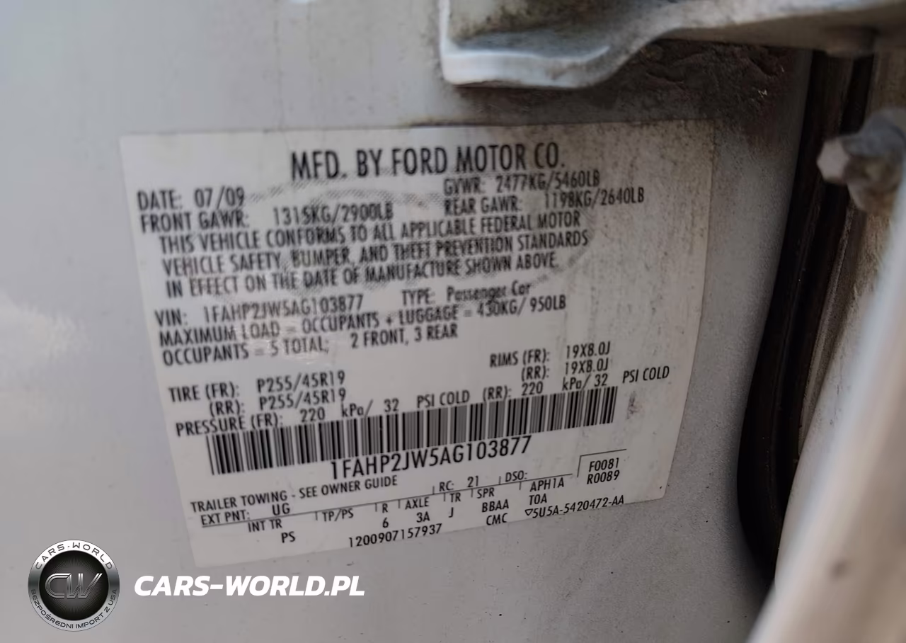 2010 Ford Taurus Limited VIN:1FAHP2JW5AG103877 - 9