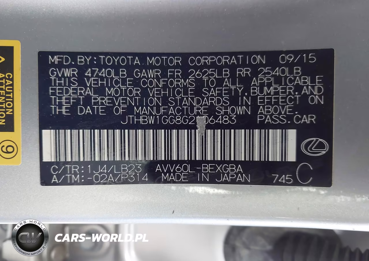 2016 Lexus Es 300H VIN:JTHBW1GG8G2106483 - 9