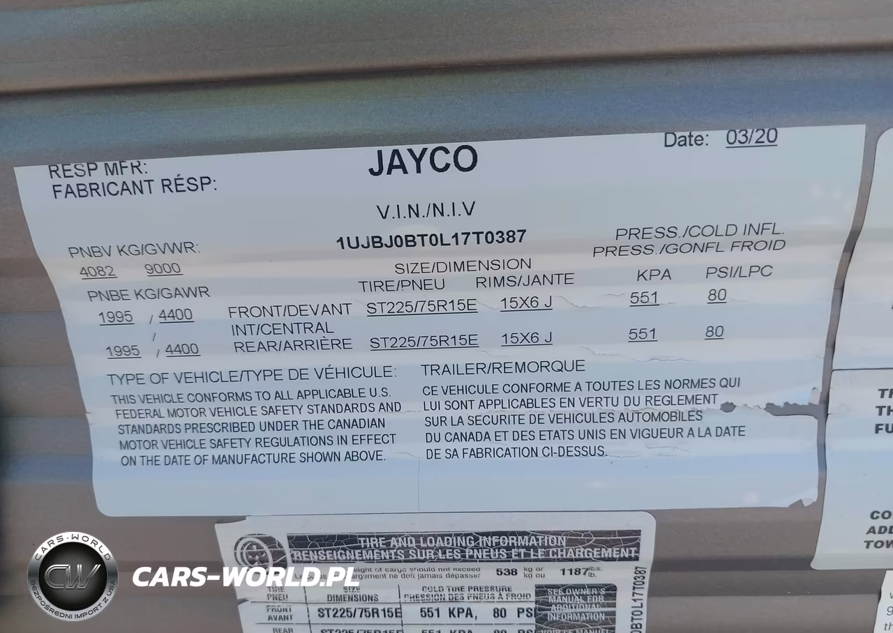 2020 Jayco Other VIN:1UJBJ0BT0L17T0387 - 9