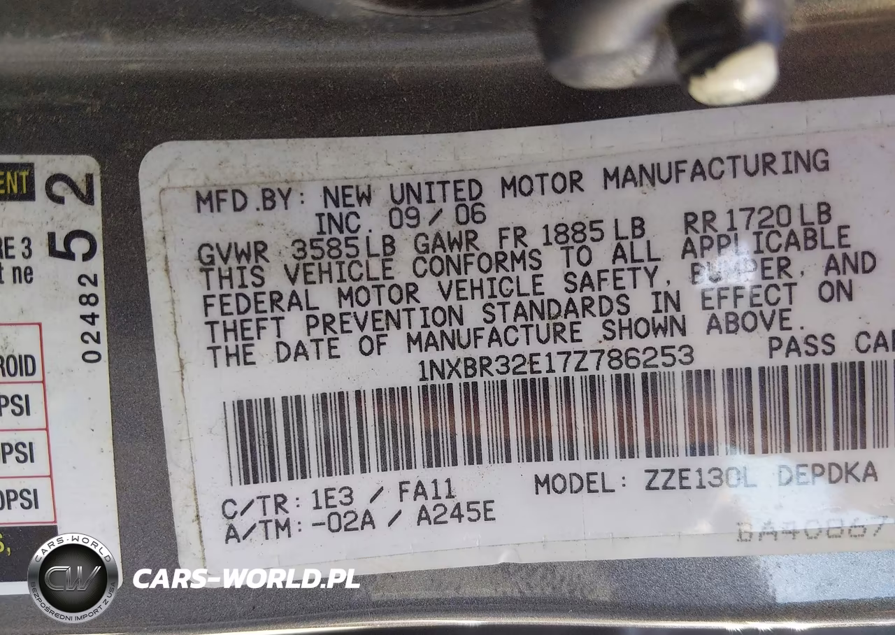 2007 Toyota Corolla Ce VIN:1NXBR32E17Z786253 - 9