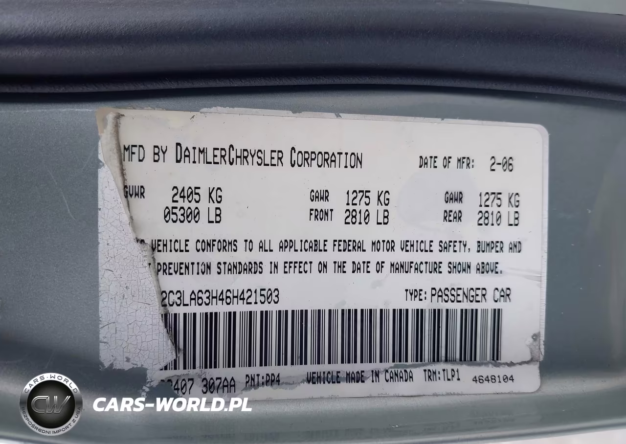 2006 Chrysler 300C VIN:2C3LA63H46H421503 - 9