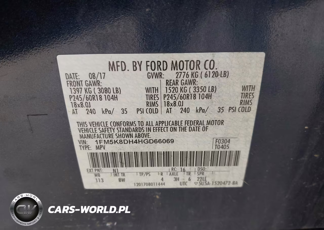 2017 Ford Explorer Xlt VIN:1FM5K8DH4HGD66069 - 9