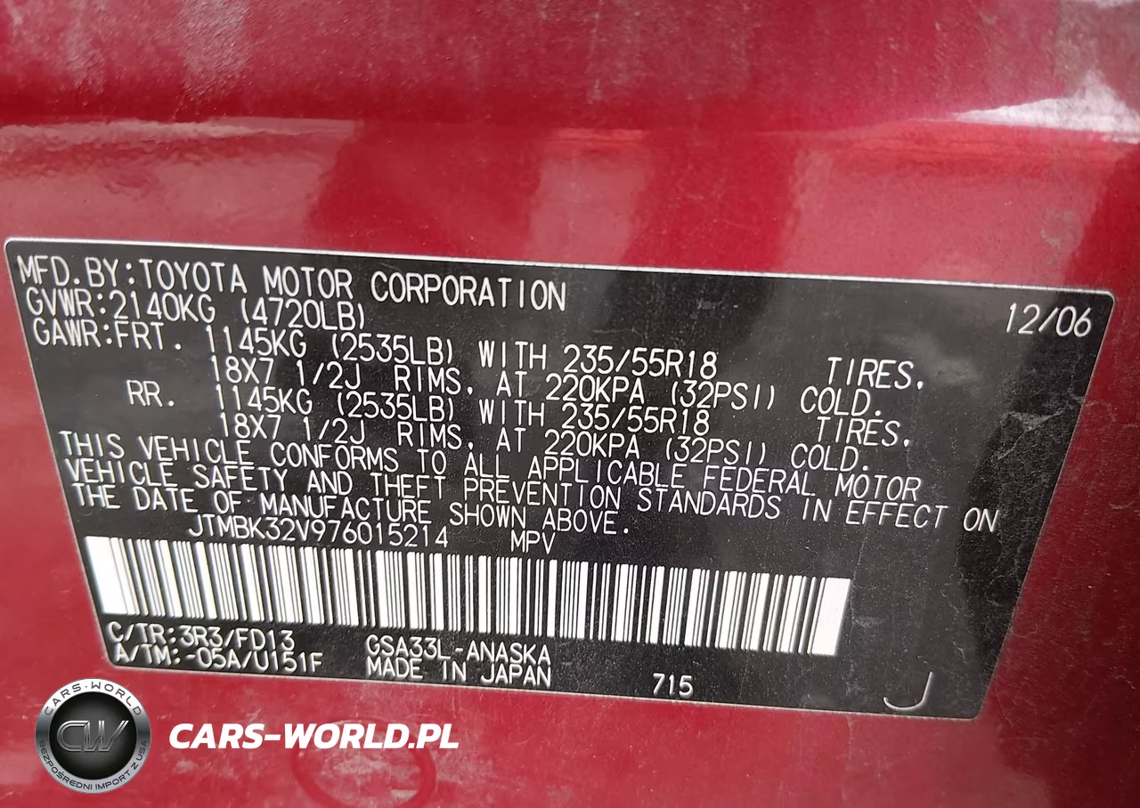 2007 Toyota Rav4 Sport V6 VIN:JTMBK32V976015214 - 9