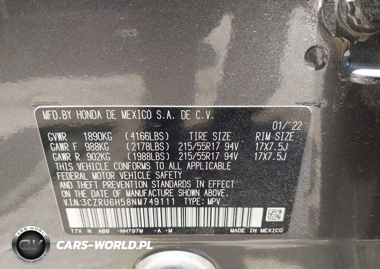 2022 Honda Hr-V Awd Ex VIN:3CZRU6H58NM749111 - 9