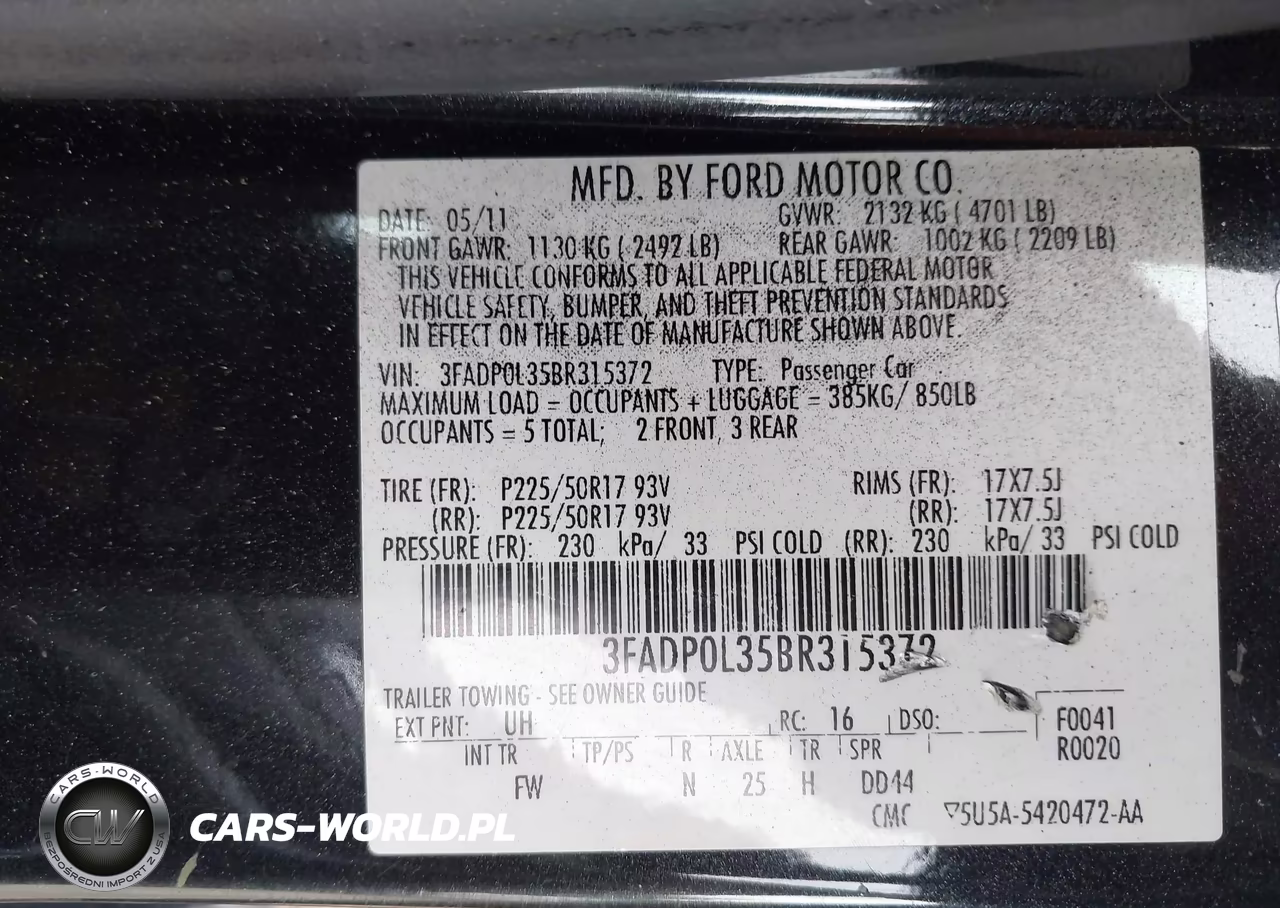 2011 Ford Fusion Hybrid VIN:3FADP0L35BR315372 - 9