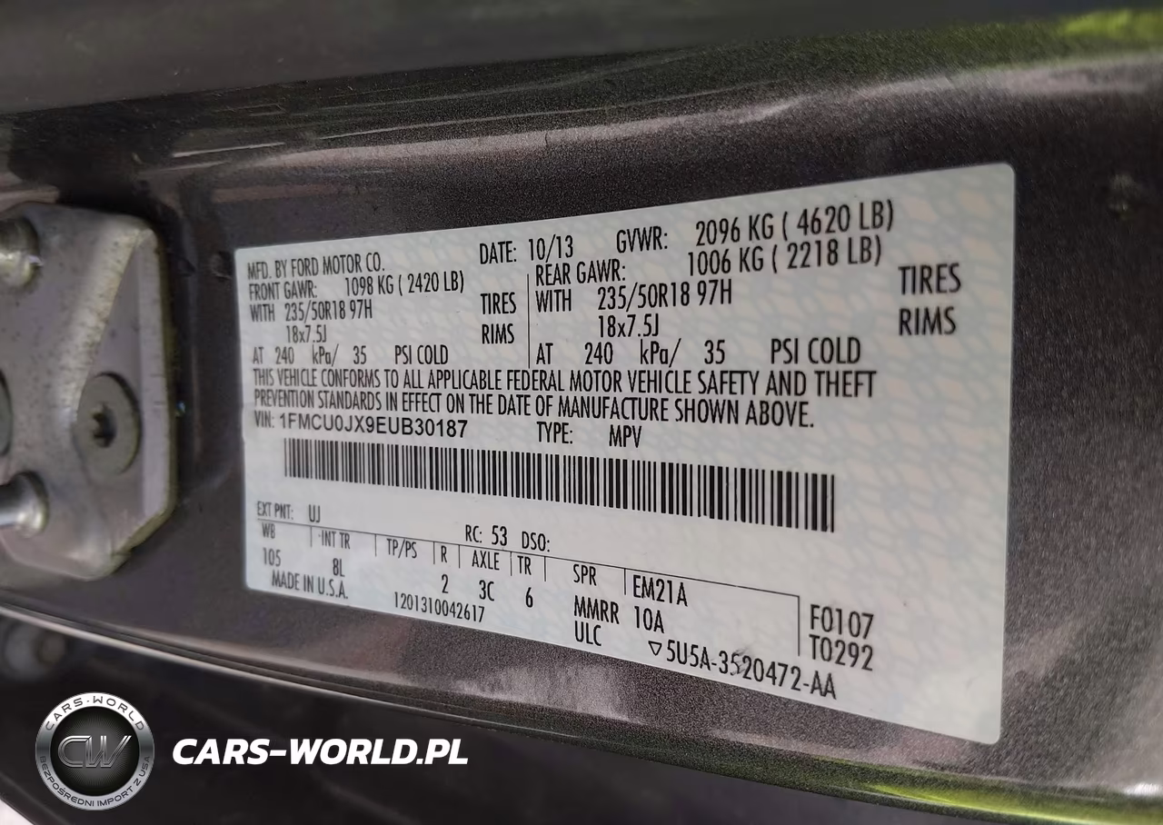 2014 Ford Escape Titanium VIN:1FMCU0JX9EUB30187 - 9