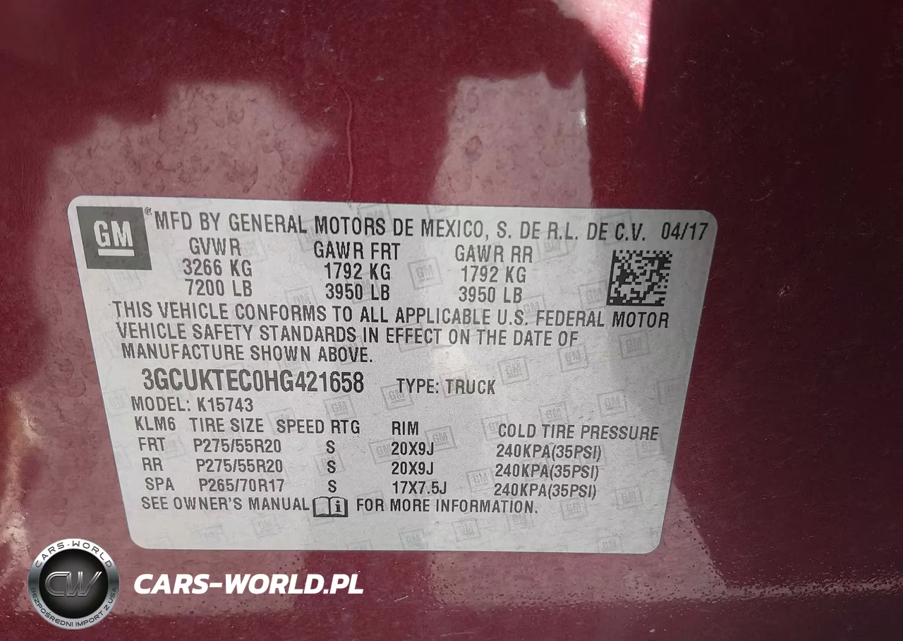 2017 Chevrolet Silverado 1500 High Country VIN:3GCUKTEC0HG421658 - 9