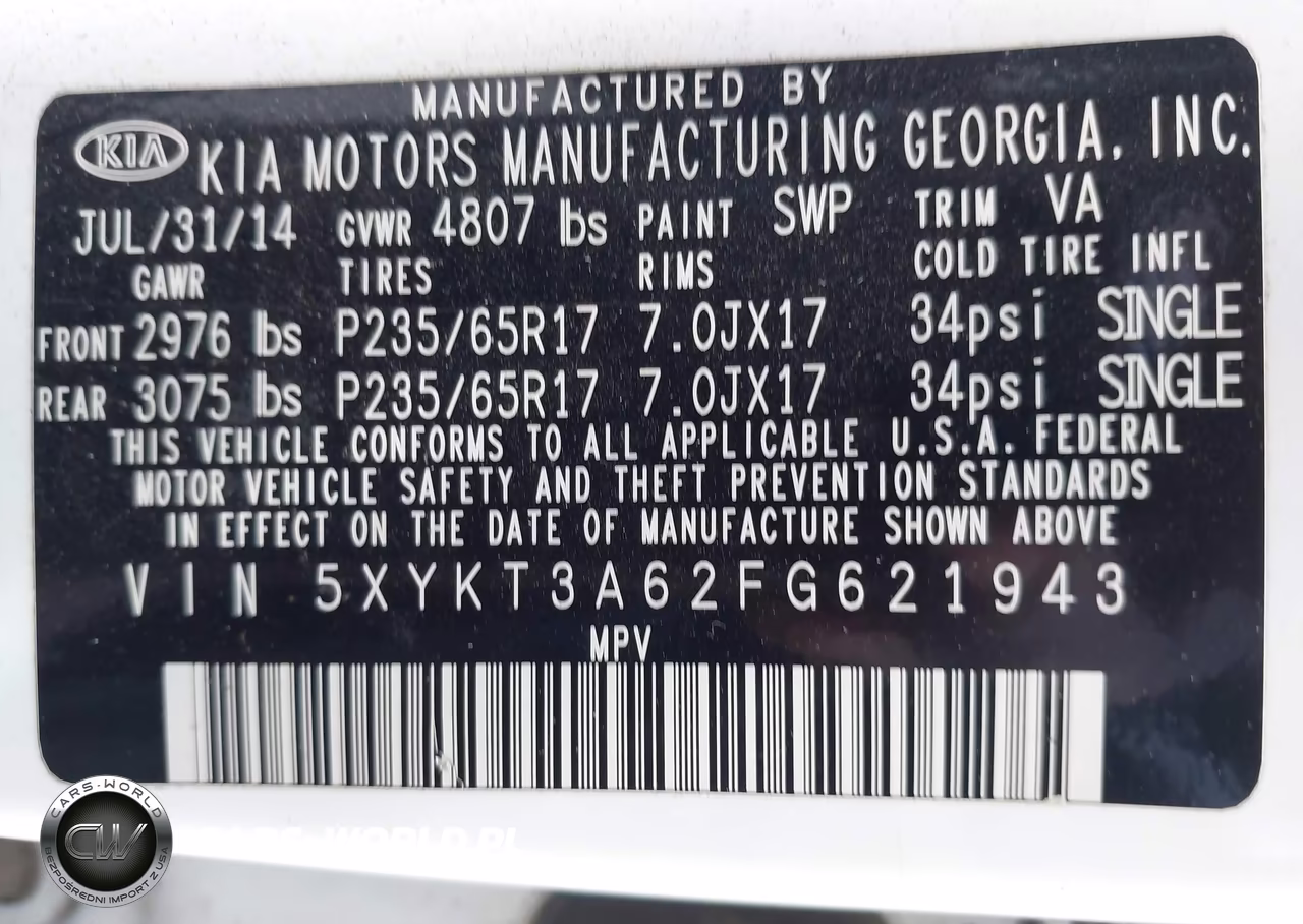 2015 Kia Sorento Lx VIN:5XYKT3A62FG621943 - 9