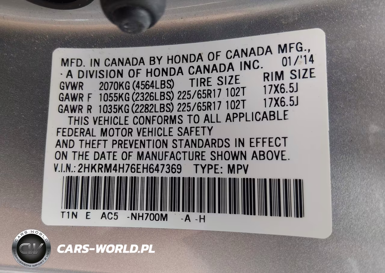 2014 Honda Cr-V Ex-L VIN:2HKRM4H76EH647369 - 9