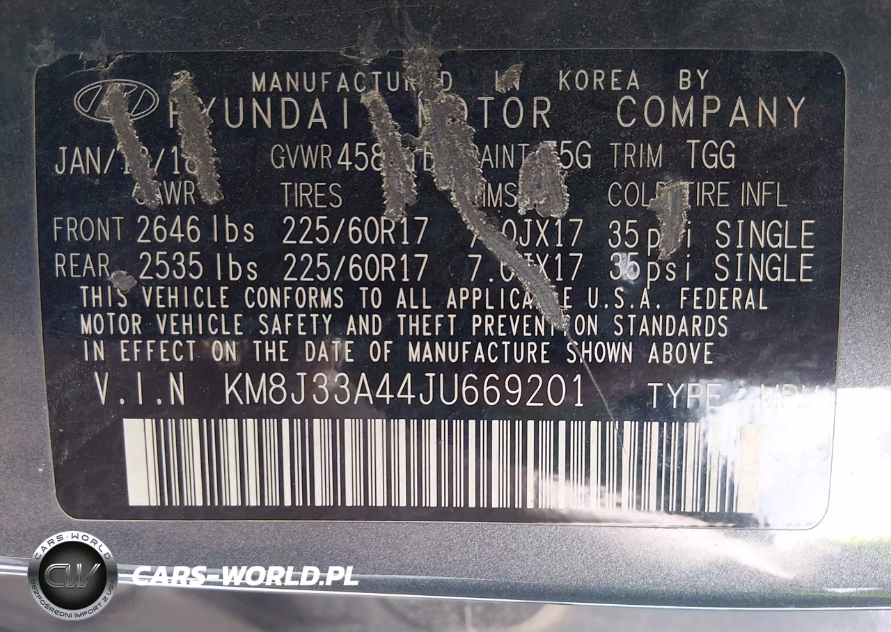 2018 Hyundai Tucson Sel VIN:KM8J33A44JU669201 - 9