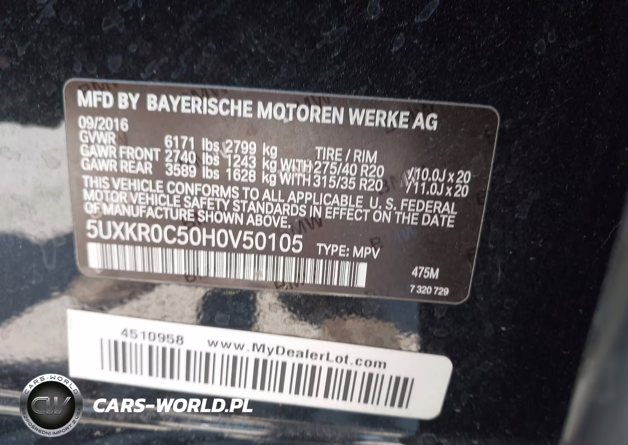 2017 BMW X5 xDrive35I VIN:5UXKR0C50H0V50105 - 9