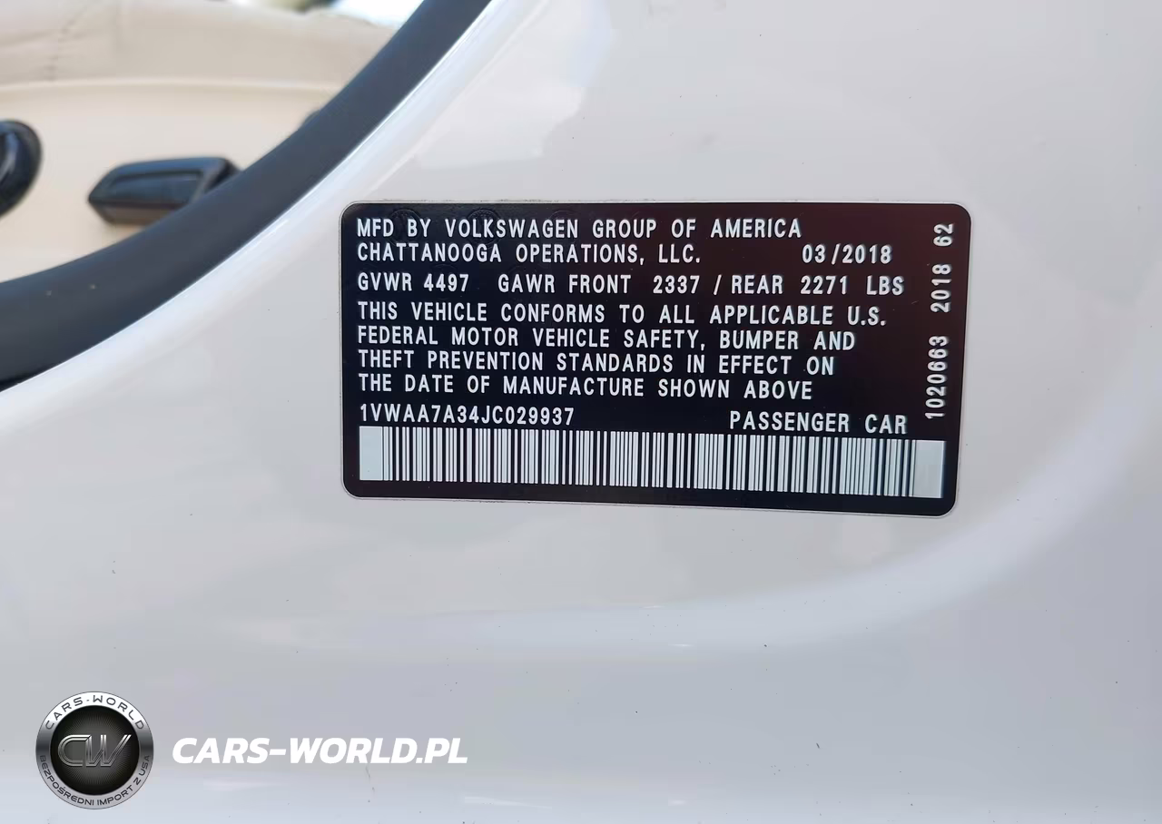 2018 Volkswagen Passat 2.0T R-Line-2.0T S VIN:1VWAA7A34JC029937 - 9