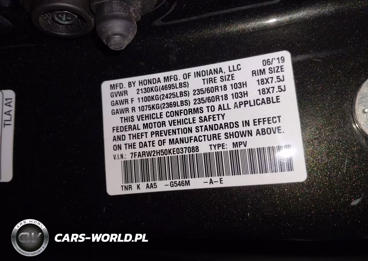2019 Honda Cr-V Ex VIN:7FARW2H50KE037088 - 9