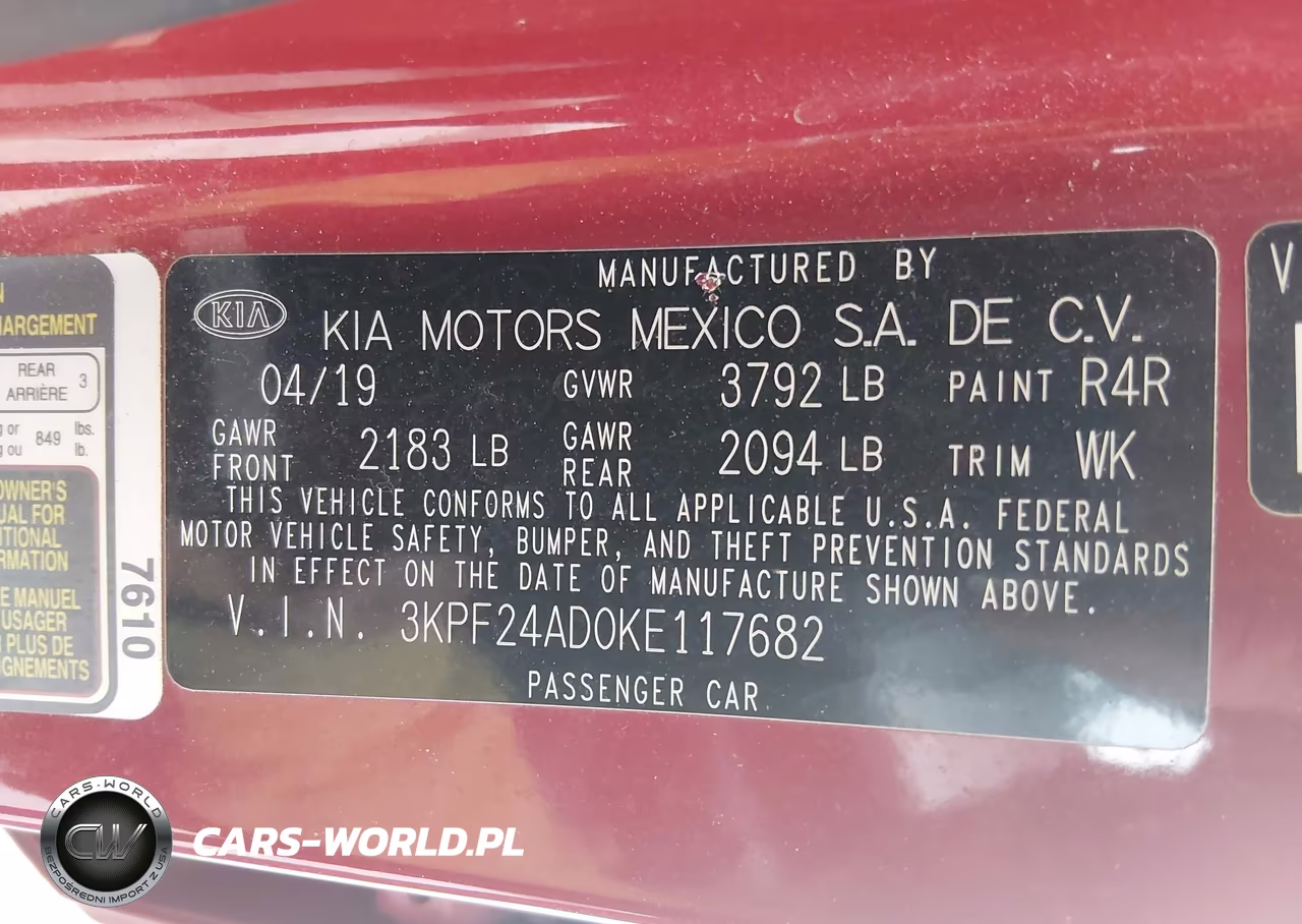 2019 Kia Forte Lxs VIN:3KPF24AD0KE117682 - 9