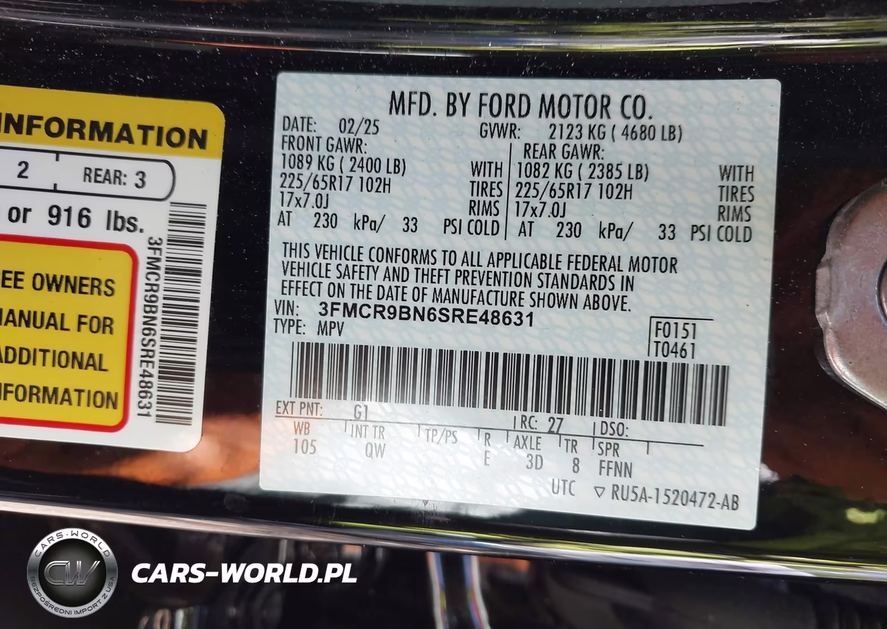 2025 Ford Bronco Sport Big Bend VIN:3FMCR9BN6SRE48631 - 9