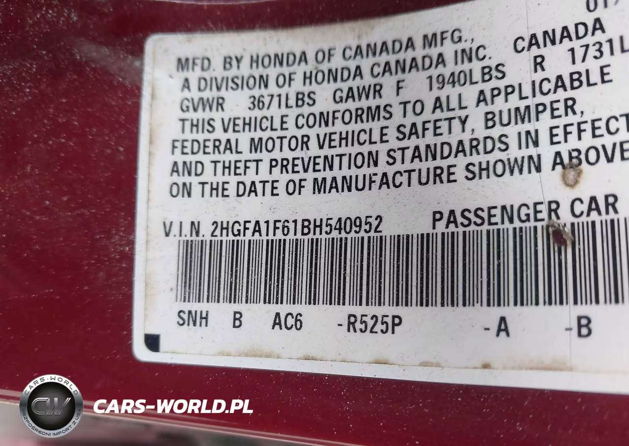 2011 Honda Civic Lx-S VIN:2HGFA1F61BH540952 - 9