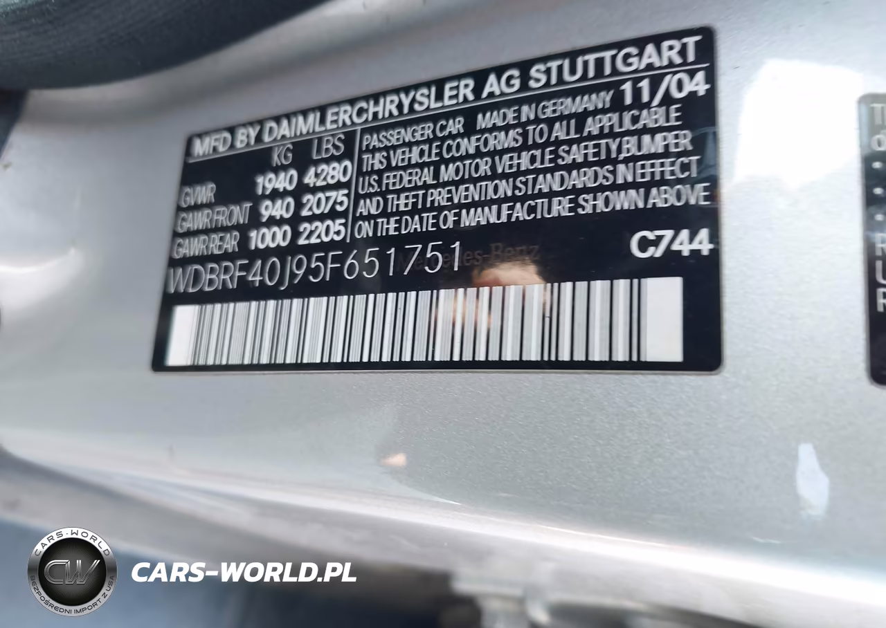 2005 Mercedes-Benz C 230 Kompressor Sport VIN:WDBRF40J95F651751 - 9