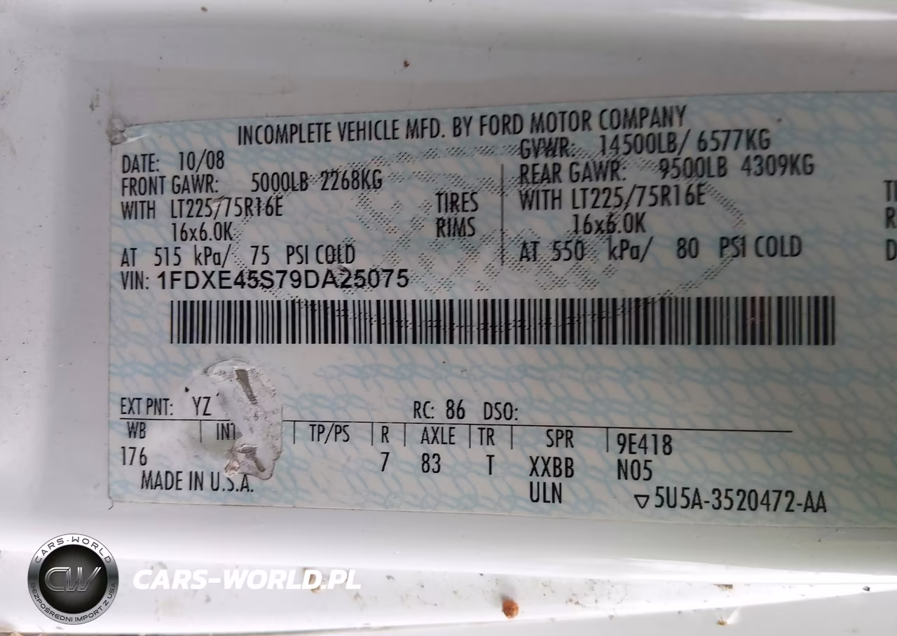 2009 Ford E-450 Cutaway VIN:1FDXE45S79DA25075 - 8