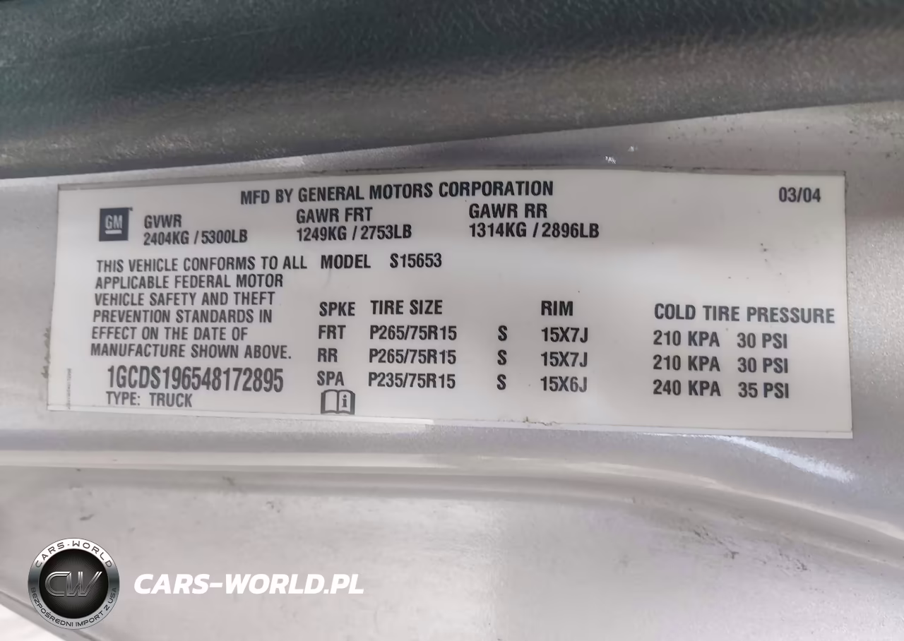 2004 Chevrolet Colorado Ls VIN:1GCDS196548172895 - 9