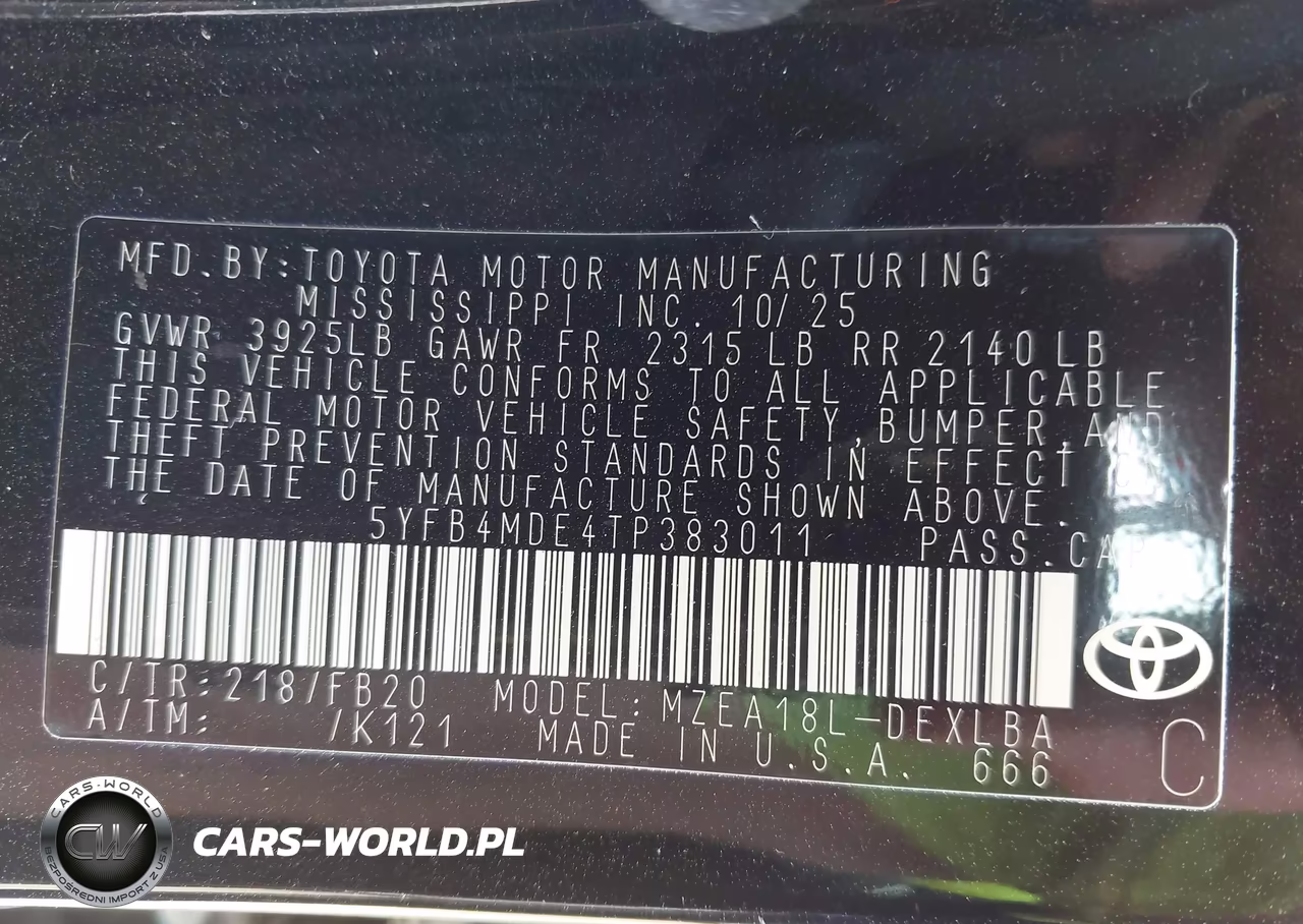 2026 Toyota Corolla Le VIN:5YFB4MDE4TP383011 - 9