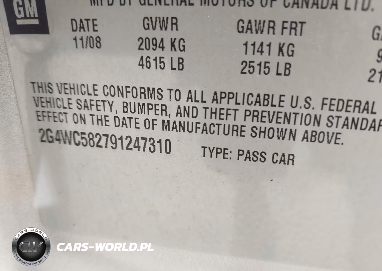 2009 Buick Lacrosse Cx VIN:2G4WC582791247310 - 9