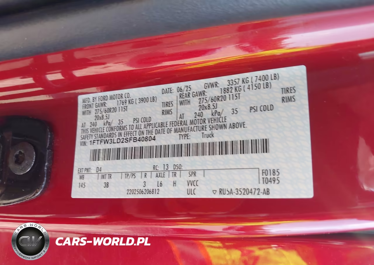 2025 Ford F-150 Xlt VIN:1FTFW3LD2SFB40804 - 9