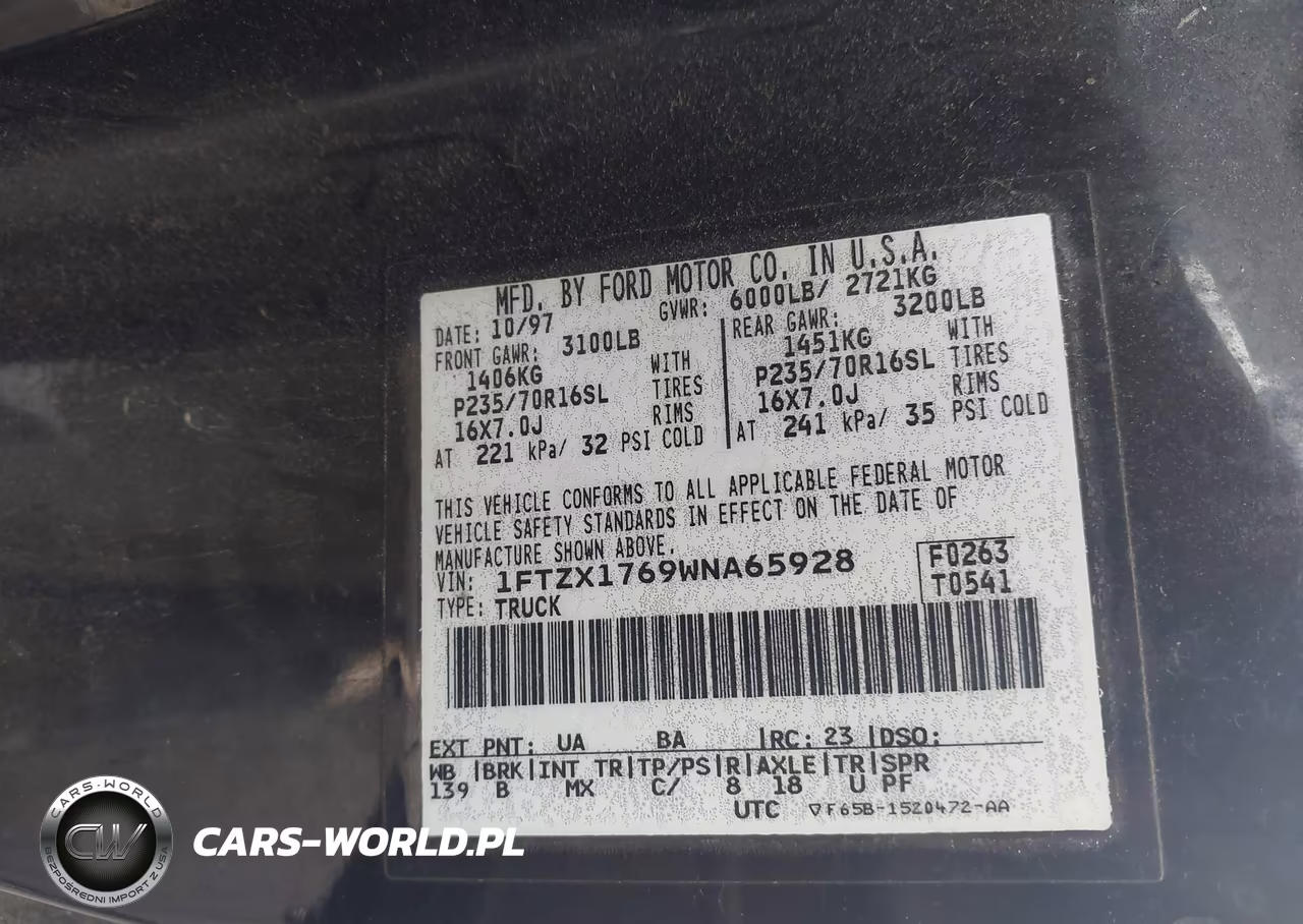 1998 Ford F-150 Lariat-Standard-Xl-Xlt VIN:1FTZX1769WNA65928 - 9