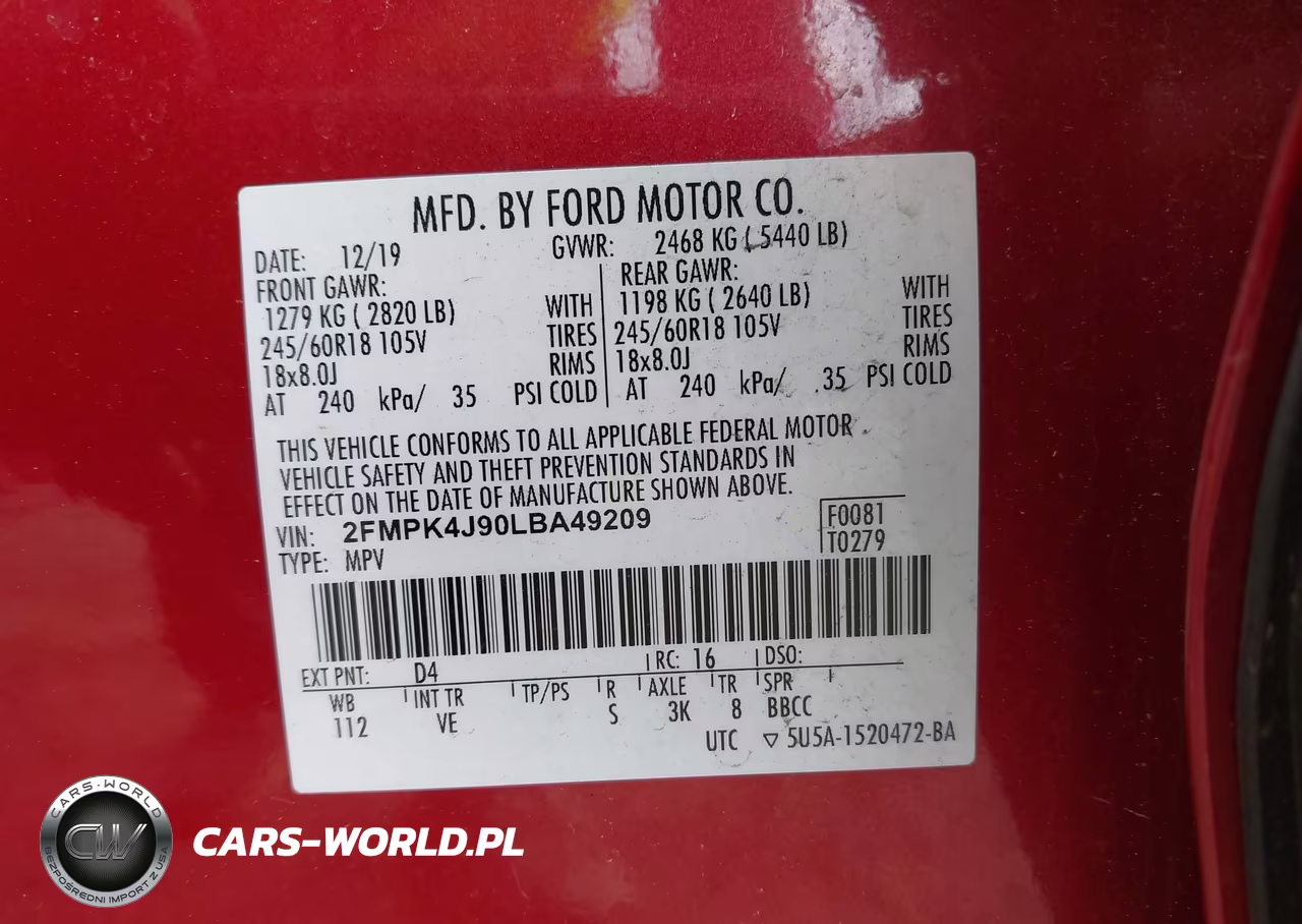 2020 Ford Edge Sel VIN:2FMPK4J90LBA49209 - 9