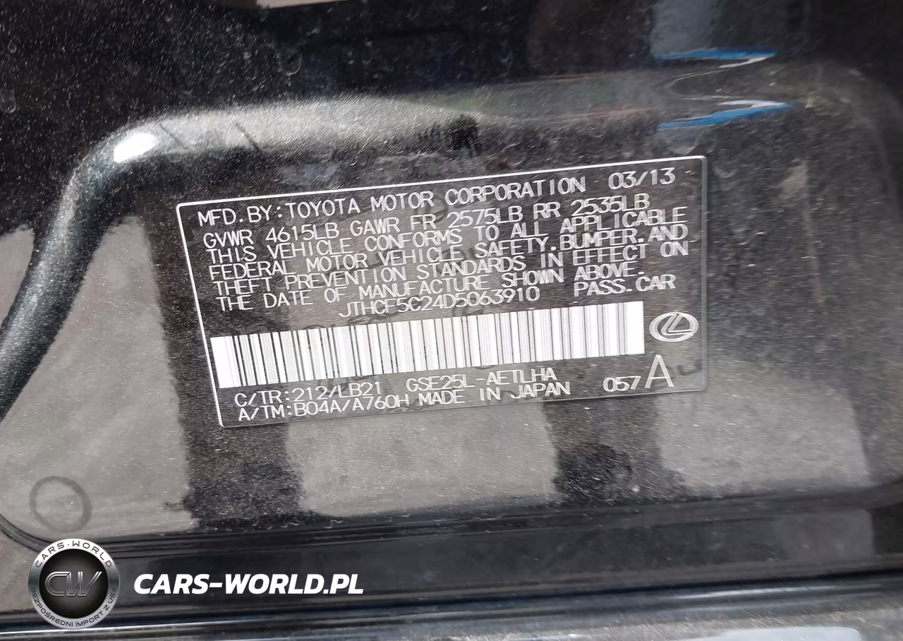 2013 Lexus Is 250 VIN:JTHCF5C24D5063910 - 9