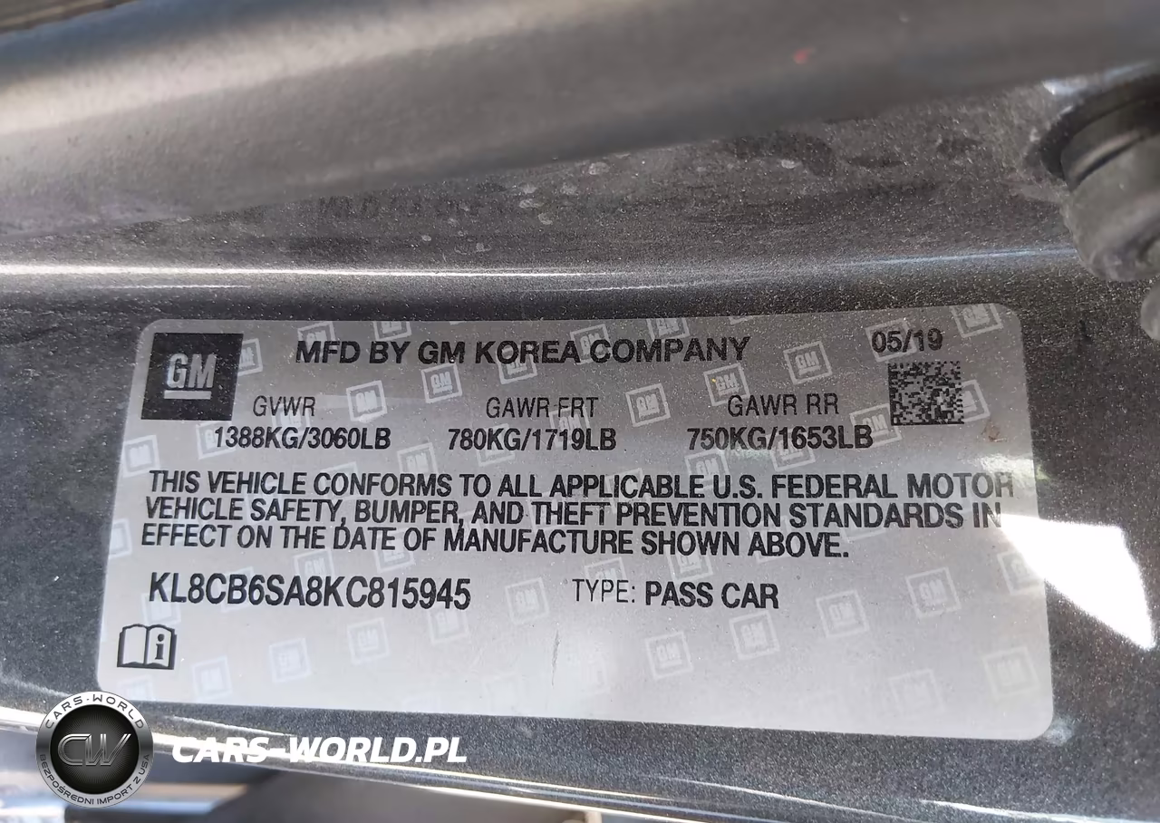 2019 Chevrolet Spark Ls Cvt VIN:KL8CB6SA8KC815945 - 9