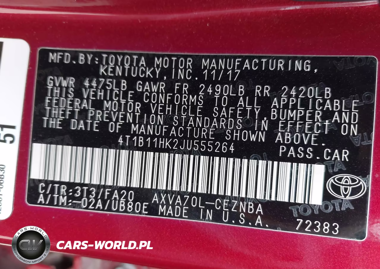 2018 Toyota Camry Le VIN:4T1B11HK2JU555264 - 9