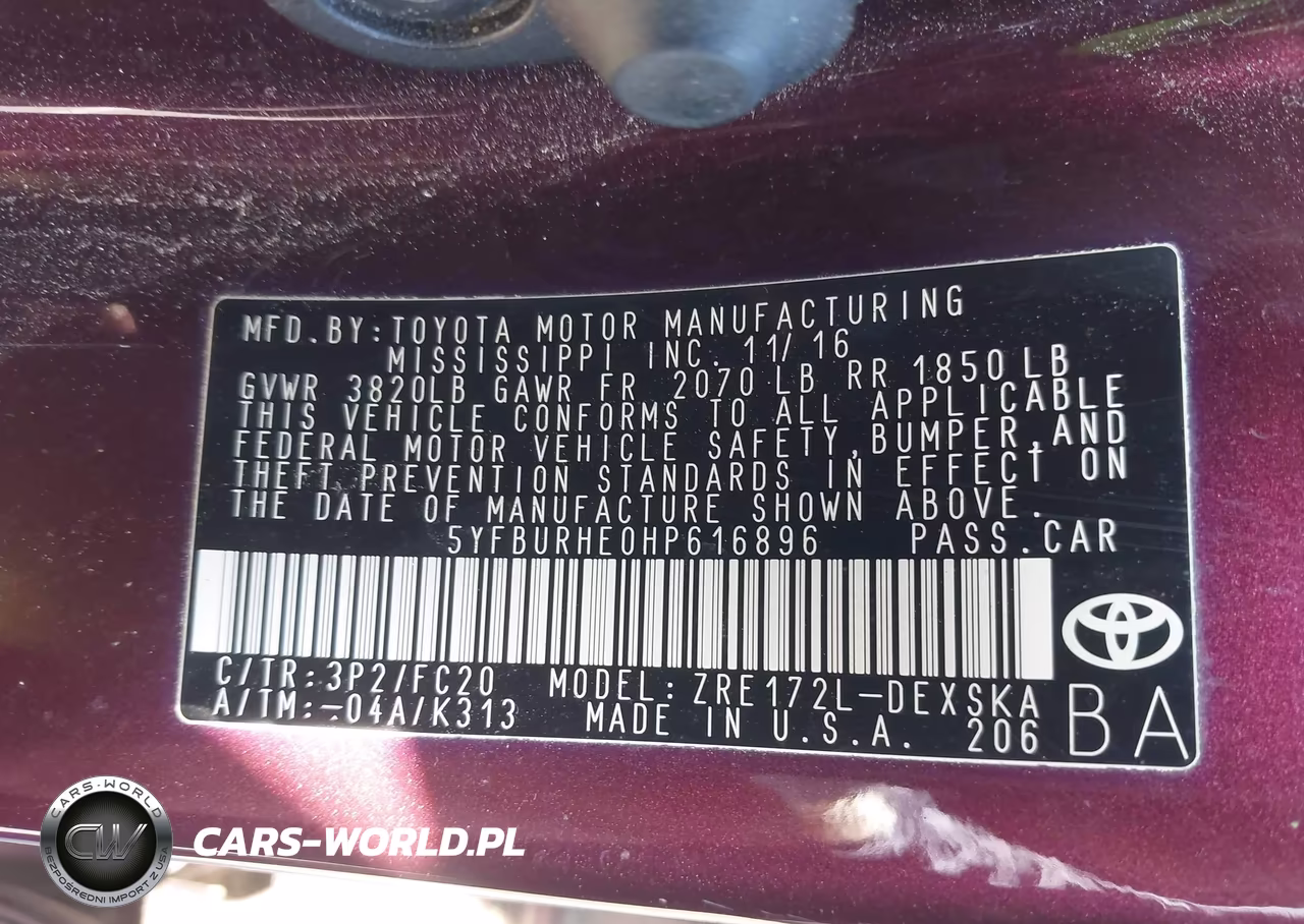 2017 Toyota Corolla Se Special Edition VIN:5YFBURHE0HP616896 - 9