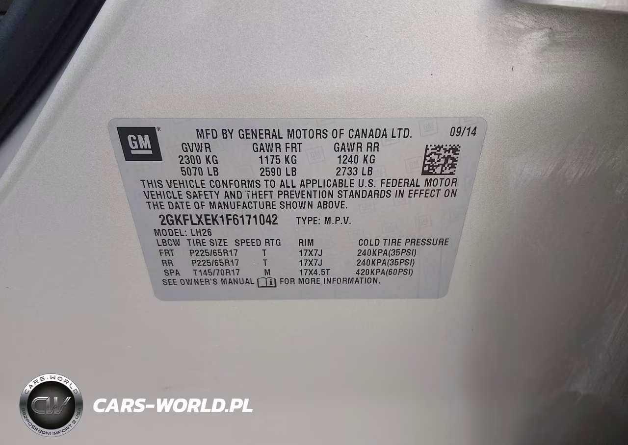 2015 GMC Terrain Slt VIN:2GKFLXEK1F6171042 - 9