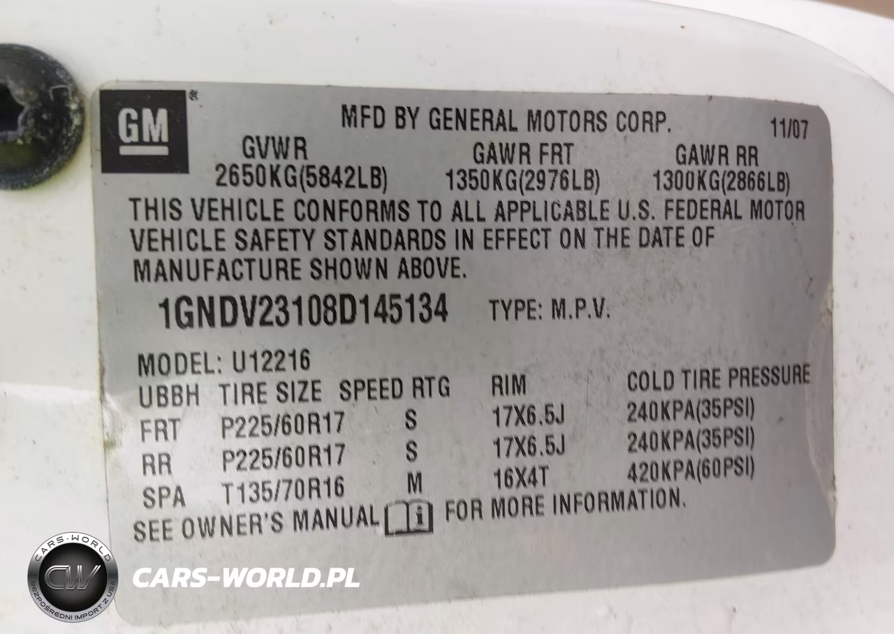2008 Chevrolet Uplander Ls VIN:1GNDV23108D145134 - 9